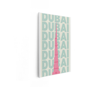 Artaza Canvas Schilderij Burj Khalifa - 60x90 cm - Wanddecoratie Dubai - Muurdecoratie Modern - Decoratie Stad Roze