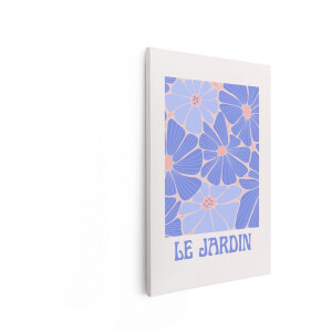 Artaza Canvas Schilderij Abstract Bloemenpatroon in Pastelkleuren met Franse Tekst - 80x120 cm - Groot - Wanddecoratie Woonkamer - Schilderijen - Muurdecoratie