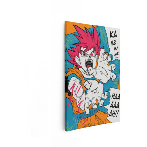 Artaza Canvas Schilderij Goku - 60x90 cm - Anime Wanddecoratie Kinderkamer Jongen - Muurdecoratie Slaapkamer - Decoratie Kamehameha
