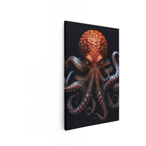 Artaza Canvas Schilderij Octopus - 60x90 cm - Wanddecoratie Dieren - Muurdecoratie Zee - Decoratie Inktvis - Schilderijen Op Canvas
