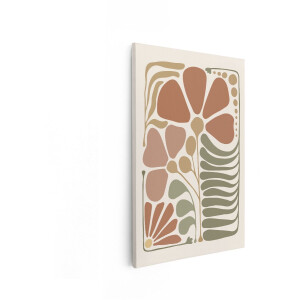 Artaza Canvas Schilderij Abstracte Bloemen - 40x60 cm - Wanddecoratie Boho - Muurdecoratie Botanisch - Decoratie Woonkamer - Schilderijen Op Canvas