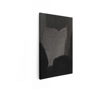 Artaza Canvas Schilderij Oude Open Bijbel met Handschrift - Belicht door een Onzichtbare Lichtbron - 60x90 cm - Wanddecoratie Woonkamer - Schilderijen - Muurdecoratie