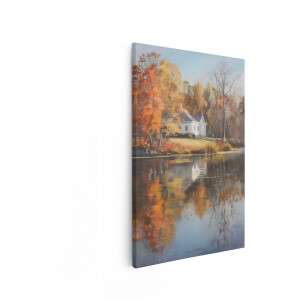 Artaza Canvas Schilderij Natuur Landschap - 20x30 cm - Wanddecoratie Herfstbomen - Muurdecoratie Woonkamer - Schilderijen Op Canvas Landelijk