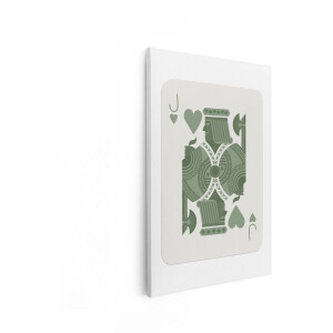 Artaza Canvas Schilderij Moderne Speelkaart met Groene Klaver Aas en Koning - 20x30 cm - Klein - Wanddecoratie Woonkamer - Schilderijen - Muurdecoratie