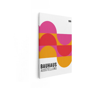 Artaza Canvas Schilderij Bauhaus Ausstellung 1919 Poster met Abstracte Geometrische Vormen en Felle Kleuren - 20x30 cm - Klein - Wanddecoratie Woonkamer - Schilderijen - Muurdecoratie
