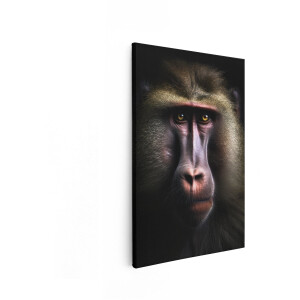 Artaza Canvas Schilderij Baviaan - 60x90 cm - Wanddecoratie Aap - Muurdecoratie Dieren - Decoratie Slaapkamer Portret