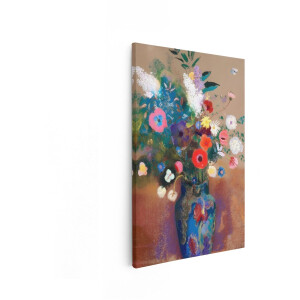 Artaza Canvas Schilderij Bloemen In Vaas - 80x120 cm - Wanddecoratie Stilleven - Muurdecoratie Woonkamer - Decoratie Impressionistisch Boeket