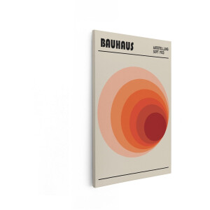 Artaza Canvas Schilderij Bauhaus Poster - 20x30 cm - Wanddecoratie Abstract - Muurdecoratie Retro Geometrisch - Schilderijen Op Canvas - Terracotta