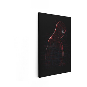 Artaza Canvas Schilderij Superheld - 20x30 cm - Wanddecoratie Marvel Spiderman - Muurdecoratie Portret - Kamer Accessoires Art - Rood