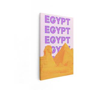 Artaza Canvas Schilderij Piramides - 40x60 cm - Wanddecoratie Egypte - Muurdecoratie Sfinx - Decoratie Pop Art - Oranje
