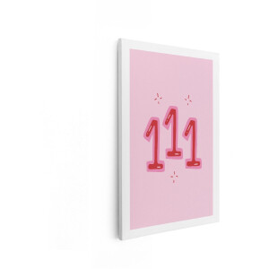 Artaza Canvas Schilderij Engelengetal 111 - 80x120 cm - Wanddecoratie Spiritueel - Muurdecoratie Roze Slaapkamer - Decoratie Kinderkamer