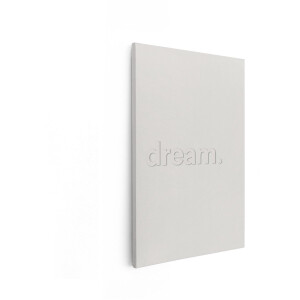 Artaza Canvas Schilderij Minimalistische Tekst 'Dream' in 3D-Letters op een Effen Achtergrond - 60x90 cm - Wanddecoratie Woonkamer - Schilderijen - Muurdecoratie