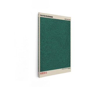 Artaza Canvas Schilderij Abstract Yayoi Kusama - 80x120 cm - Wanddecoratie Modern - Muurdecoratie Infinity Nets - Decoratie Groen