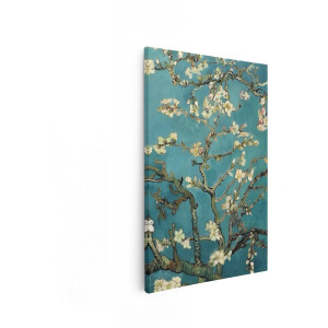 Artaza Canvas Schilderij Bloesem Van Gogh - 20x30 cm - Wanddecoratie Bloemen - Muurdecoratie Woonkamer - Kamer Accessoires Turquoise