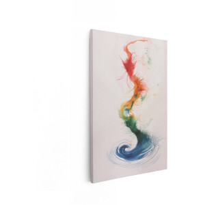 Artaza Canvas Schilderij Abstract - 40x60 cm - Wanddecoratie Kleurrijk - Muurdecoratie Aquarel - Decoratie Woonkamer