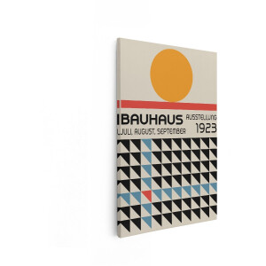 Artaza Canvas Schilderij Bauhaus Ausstellung 1923 - 60x90 cm - Wanddecoratie Abstract - Muurdecoratie Geometrisch - Decoratie Vintage Poster