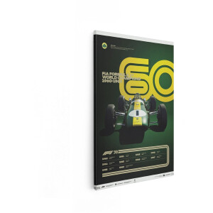 Artaza Canvas Schilderij Formule 1 Lotus - 60x90 cm - Wanddecoratie Auto Vintage - Muurdecoratie Jim Clark - Decoratie Retro Raceauto Groen