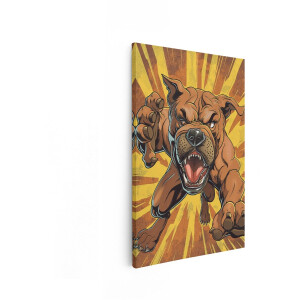Artaza Canvas Schilderij Hond - 40x60 cm - Wanddecoratie Pop Art - Muurdecoratie Dieren - Decoratie Jongenskamer - Bruin