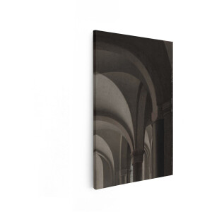 Artaza Canvas Schilderij Gedetailleerd Schilderij van een Gotische Architectuur met Bogen en Pilaren - 40x60 cm - Wanddecoratie Woonkamer - Schilderijen - Muurdecoratie