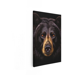 Artaza Canvas Schilderij Zwarte Beer - 40x60 cm - Wanddecoratie Dieren - Muurdecoratie Dierenkop - Decoratie Natuur Woonkamer