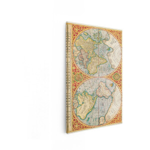 Artaza Canvas Schilderij Wereldkaart - 60x90 cm - Wanddecoratie Vintage - Muurdecoratie Historisch - Decoratie Brocante - Schilderijen Op Canvas