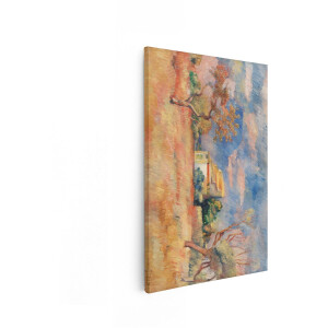 Artaza Canvas Schilderij Impressionistisch Landschap met Huis en Bomen in Levendige Kleuren - 80x120 cm - Groot - Wanddecoratie Woonkamer - Schilderijen - Muurdecoratie