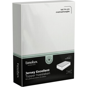 Linolux Hoeslaken Topper Jersey Excellent Offwhite 80x200 t/m 100x220