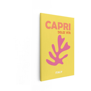 Artaza Canvas Schilderij Capri Dolce Vita: een Levendige Poster van het Italiaanse Eiland - 40x60 cm - Wanddecoratie Woonkamer - Schilderijen - Muurdecoratie