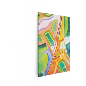 Artaza Canvas Schilderij Abstracte Weergave van de Eiffeltoren met Levendige Kleuren en Geometrische Vormen - 20x30 cm - Klein - Wanddecoratie Woonkamer - Schilderijen - Muurdecoratie