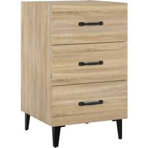 vidaXL - Nachtkastje - 40x40x66 - cm - bewerkt - hout - sonoma - eikenkleurig