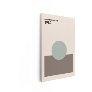 Artaza Canvas Schilderij Galerie de Cercles 1982 Abstracte Geometrische Kunstposter met Gedempte Kleuren - 60x90 cm - Wanddecoratie Woonkamer - Schilderijen - Muurdecoratie