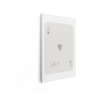 Artaza Canvas Schilderij Aas Harten - 40x60 cm - Wanddecoratie Speelkaart - Muurdecoratie Lucky You - Decoratie Minimalistisch