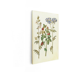 Artaza Canvas Schilderij Bloemen - 80x120 cm - Wanddecoratie Vintage Botanisch - Muurdecoratie Bloemen - Decoratie Woonkamer