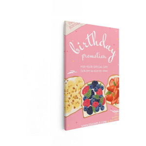 Artaza Canvas Schilderij Fruit Toast - 80x120 cm - Wanddecoratie Roze - Muurdecoratie Aardbei - Decoratie Bessen Keuken