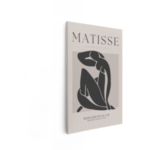 Artaza Canvas Schilderij Vrouw Matisse - 80x120 cm - Wanddecoratie Abstract - Muurdecoratie Silhouet - Decoratie Zwart Beige
