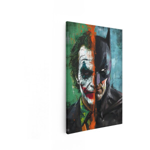 Artaza Canvas Schilderij Batman En Joker - 40x60 cm - Wanddecoratie Pop Art - Muurdecoratie Slaapkamer Jongen - Graffiti Schilderij