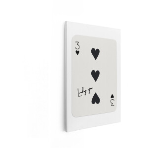 Artaza Canvas Schilderij Speelkaart Harten - 60x90 cm - Wanddecoratie Lucky You - Muurdecoratie Zwart Wit - Schilderijen Minimalistisch