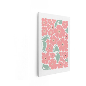 Artaza Canvas Schilderij Abstract Bloemen - 20x30 cm - Muurdecoratie Bohemian - Wanddecoratie Roze - Schilderijen Op Canvas