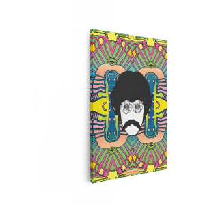 Artaza Canvas Schilderij Peter Max - 80x120 cm - Wanddecoratie Popart - Muurdecoratie Portret Man - Decoratie Psychedelisch Retro