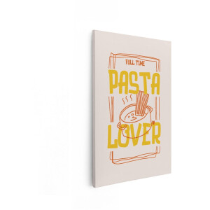 Artaza Canvas Schilderij Pasta Lover - 40x60 cm - Wanddecoratie Keuken - Muurdecoratie Line Art - Schilderij Met Tekst - Kamer Accessoires