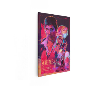 Artaza Canvas Schilderij Filmposterontwerp voor Scarface met al Pacino en Michelle Pfeiffer - 60x90 cm - Wanddecoratie Woonkamer - Schilderijen - Muurdecoratie