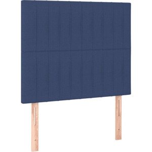 vidaXL - Hoofdbord - blauw - 80x5x118/128 - cm - stof