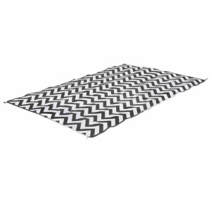Bo-Camp Buitenkleed Chill mat Wave M 2x1,8 m zwart en wit