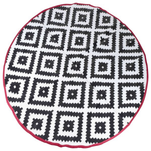 Bo-Camp Buitenkleed Chill mat Falconwood rond 2 m zwart en wit