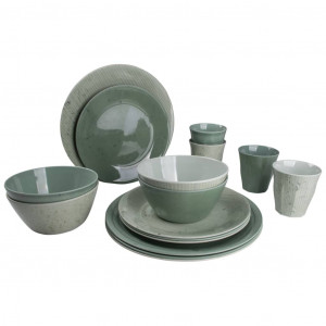 Bo-Camp 16-delige Serviesset Mix & Match melamine groen