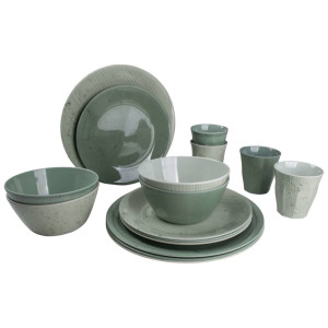 Bo-Camp 16-delige Serviesset Mix & Match melamine groen