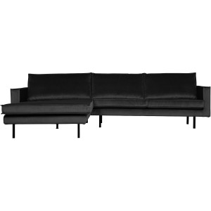 BePureHome Loungebank 'Rodeo' Links, Velvet, kleur Antraciet