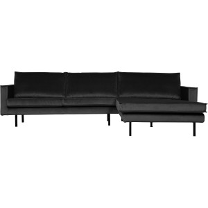 BePureHome Loungebank 'Rodeo' Rechts, Velvet, kleur Antraciet