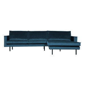 BePureHome Loungebank 'Rodeo' Rechts, Velvet, kleur Blauw