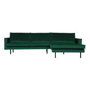 BePureHome Loungebank 'Rodeo' Rechts, Velvet, kleur Green Forest